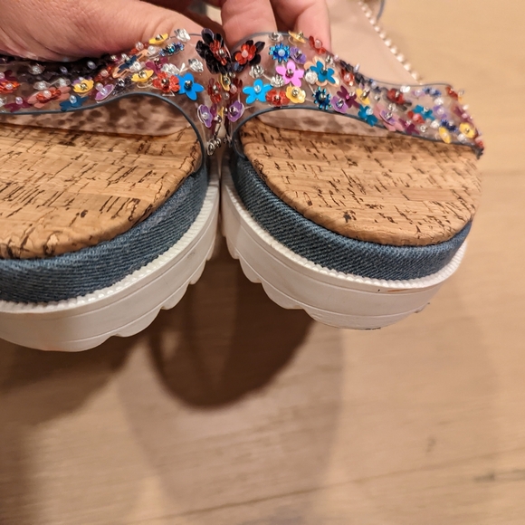 Floral Cork Platform Sandals - Picture 11 of 14